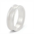 POYA Jewelry 8mm White Ceramic Blank Ring for Inlay Customized Engraved Jewelry  Unique Promise Ring