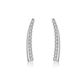 Simple 925 sterling silver geometric line stud earrings women curved diamond earrings