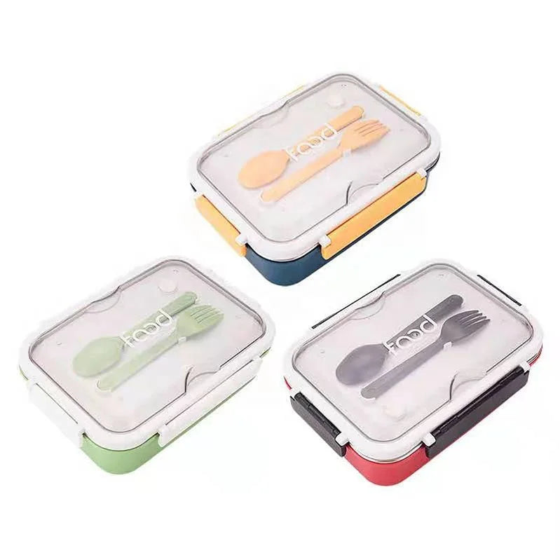 Low MOQ Wholesale High Quality 304 Stainless Steel Lunch Box Lunch Bento Box with Cutlery for Adults & Kids
