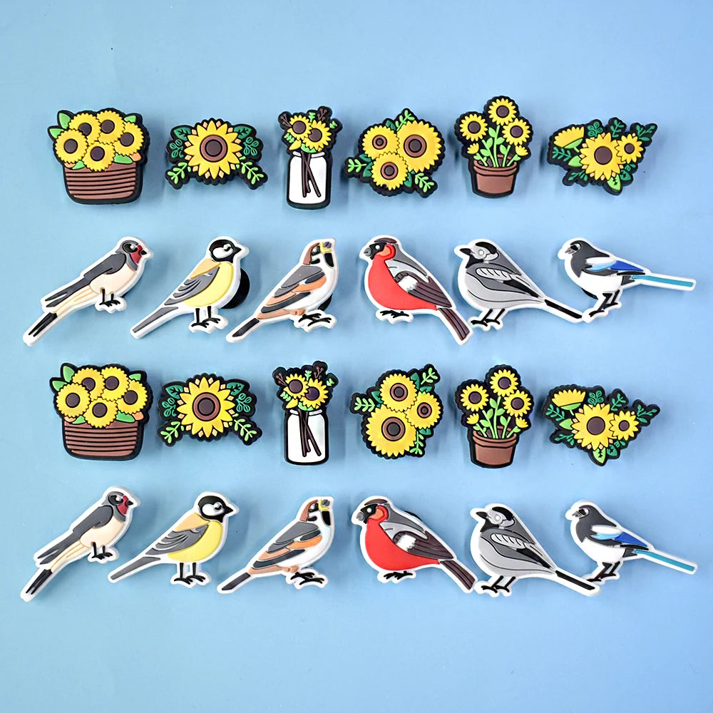 Xiaoye 2024 Customisable PVC Shoe Charms Bird Animals for Clogs Wholesale Bulk Rubber Clog Charm