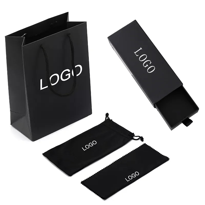 Custom Logo Fashion Hrad Paper Drawer Glasses Box Gift Cardboard Sunglasses Packaging Stock Eyeglasses Case & Bag