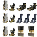 Luxurious Modern Black and Gold Glass Barber Chairs with Mirror Station for Professional Salon and Workshop Use