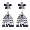 2024 Jhumka Design Oxidized Silver Polish Fancy Style Clustered Pearl Party Wear Jewelry Accessories Jhumka Earrings Women