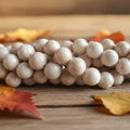 SB6330 Natural Round Creamy Fossils Riverstone BeadsPolished Smooth Cream River Stone Loose Beads for Jewelry Making 4/6/8/10mm