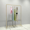 Metal Gold Clothes Hanging Rail Retail Clothing Store Stainless Steel Garment Display Stand Rack
