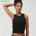 SHINBENE Women Sports Yoga Tank Top Loose Fit Mesh Sleeveless Running Vest Lightweight Workout Top