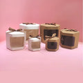 Wholesale Multi Size Polygon Kraft Cardboard Folding Box Packing Gift Paper Boxes with Pvc Window for Candy Cake Soap Cookie
