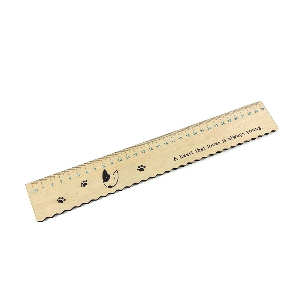 Wholesale Custom Wooden Ruler Cheap 30 cm or 12 Inch Wood Straight Math Ruler in Bulk for School & Office