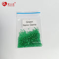 Fast Shipping 1000pcs/pack Wuzhou Green Nano Loose Gemstones Wax Setting Melee Sizes Round Cut Synthetic Green Nano Stones