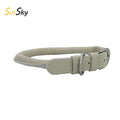 SinSky OEM Professional Custom Brand Logo Round Rope Cowhide Pet Dog Collar for Firewood Dog and Wind Dog Collar