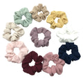 100pcs 10 Colors Soft Fabric Hair Scrunchies Wholesale Girls Elastic Hair Band Headwear Gift Ponytail Holder Hair Accessories
