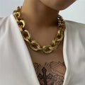 Fashion Gothic Punk Double Layered Chain Choker Necklace  Hip Hop Thick Chunky Cross  Charm Necklace