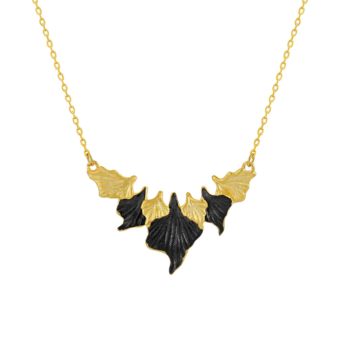DEYIN New Design Leaf Necklace 925 Sterling Silver Women  Niche Personality Temperament Color Plating Clavicle Silver 925 Chain