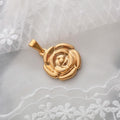Fashion Stainless Steel Minimalist Women Necklace Jewelry Rose Flower Pendant Gold Jewelry