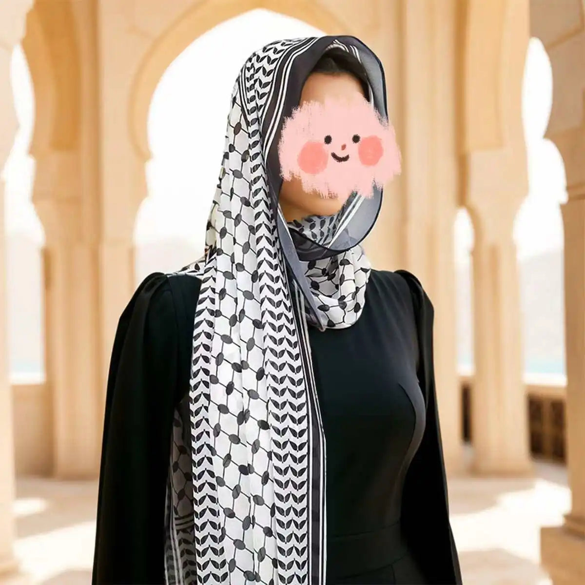 90x90cm Polyester Keffiyeh Palestine Scarf Women Shawl and Headband Multifunction in Stock