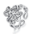 Isunni Vintage Oxidized 925 Sterling Silver Good Celtic Knot Ring