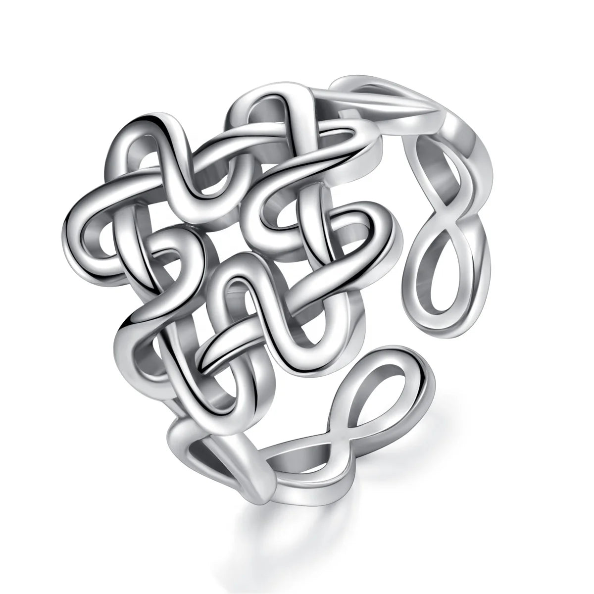 Isunni Vintage Oxidized 925 Sterling Silver Good Celtic Knot Ring