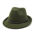 2023 New Autumn Winter Europe America Fedora Hats Men Short Brim Trend Gold Ring Button Felt Hats Fedora Men