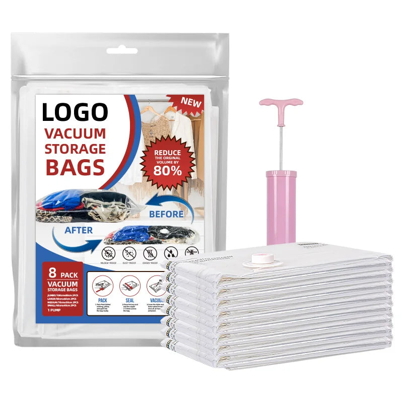 Vacuum Storage Bags Clothes Blankets Bedding Shoes Pillows-Compression Seal Explosion Proof PA+PE Material Saver for Wardrobe