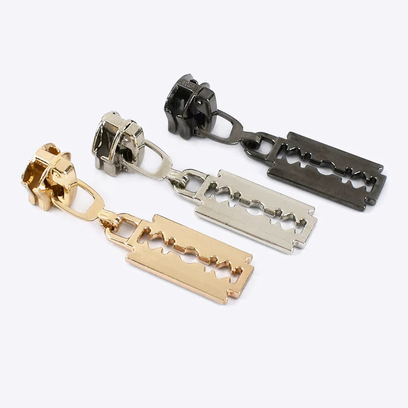 For Deepeel ZT602 Open-End Metal Zipper 5#8# Slider for Bag & Coat Clothing Luggage Zipper Puller Accessories