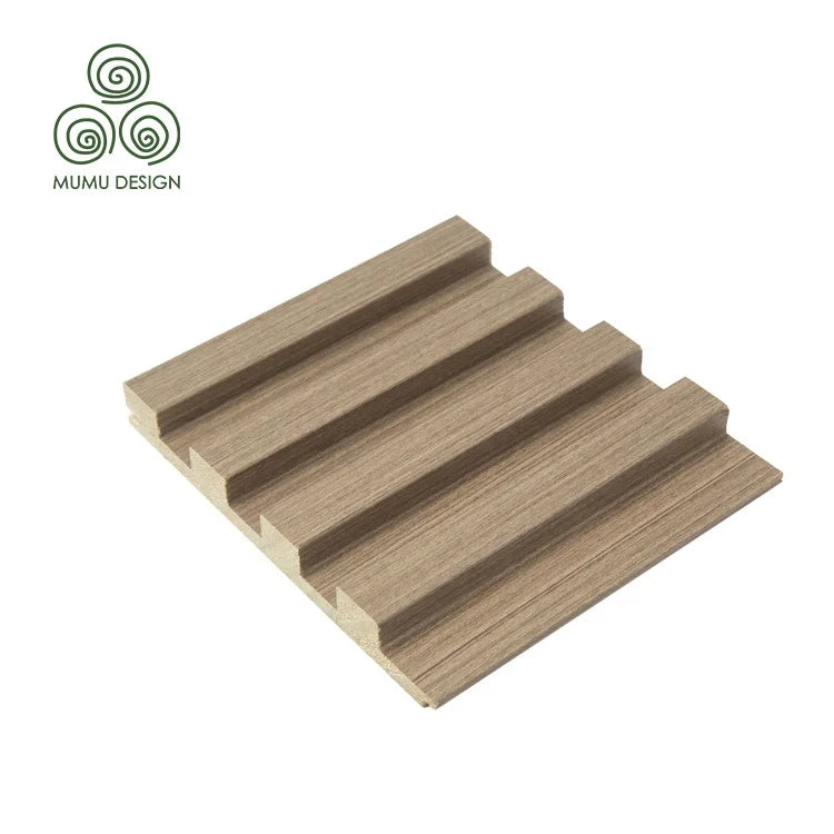 MUMU DESIGN Japan Style High Density Building Ceiling Decor Wood Slat 3D PVC Wall Panel for Bathroom