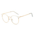 New Popular Round Frame Metal Women Anti Blue Light Optical Glasses Computer Street Photo Fashion Optical Eyewear