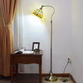 ODIFF Serenity Victorian Stained Glass Standing Reading Light European Antique Pole Corner Lamp Decor Bedroom Tiffany Floor Lamp