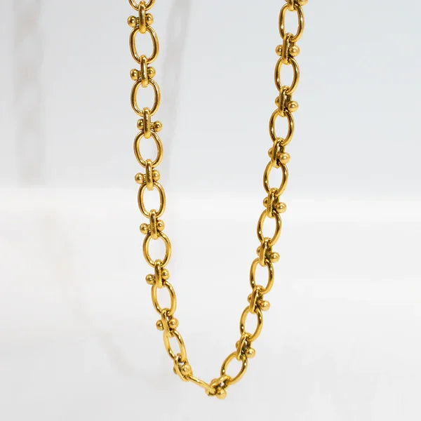 High Polished Stainless Steel Interlocking Circle NecklaceMinimalist Infinity Double Linked Necklace for Women