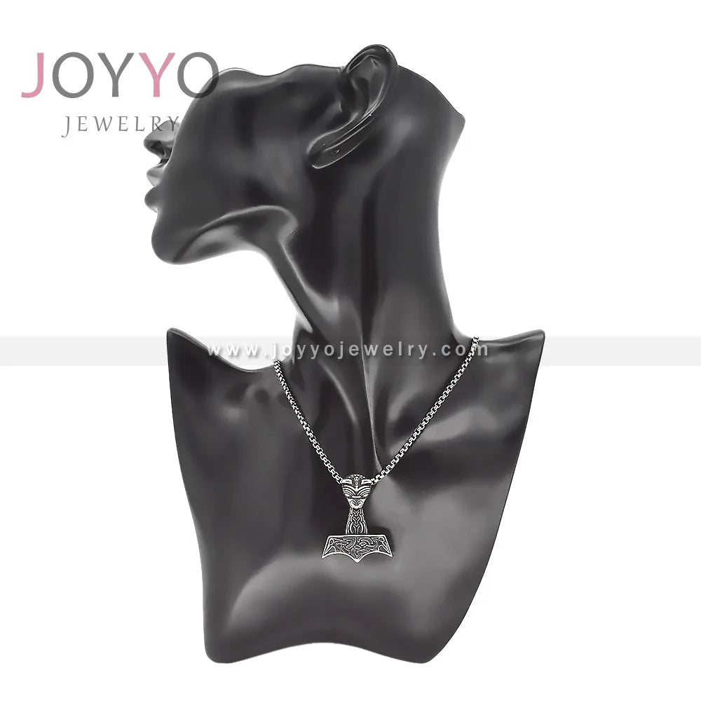 Punk Jewelry Stainless Steel Thor Hammer Viking Pendant North Charms Kompass