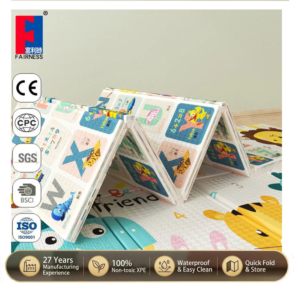 FAIRNESS With CPC/CE Certification Customized Playmat XPE Learn and Have Fun Safely Baby Crawl Foam Floor Baby Foldable Play Mat