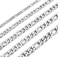 OAHLAN Fashion Jewelry Hip-Hop Style Figaro Chain Necklace Stainless Steel Real Gold Plated Chains for Men Women