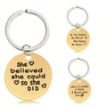 18K Gold Plated Stainless Steel Custom Logo She Believed She Could so She Did Sisters Keep Going Dog Friendship Key Chain