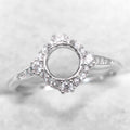 Sterling Silver 5mm/6mm/7mm/8mm Semi Mount Ring Frame Empty Blank Support Setting S925 Base Without Center Stone for Inlay DIY