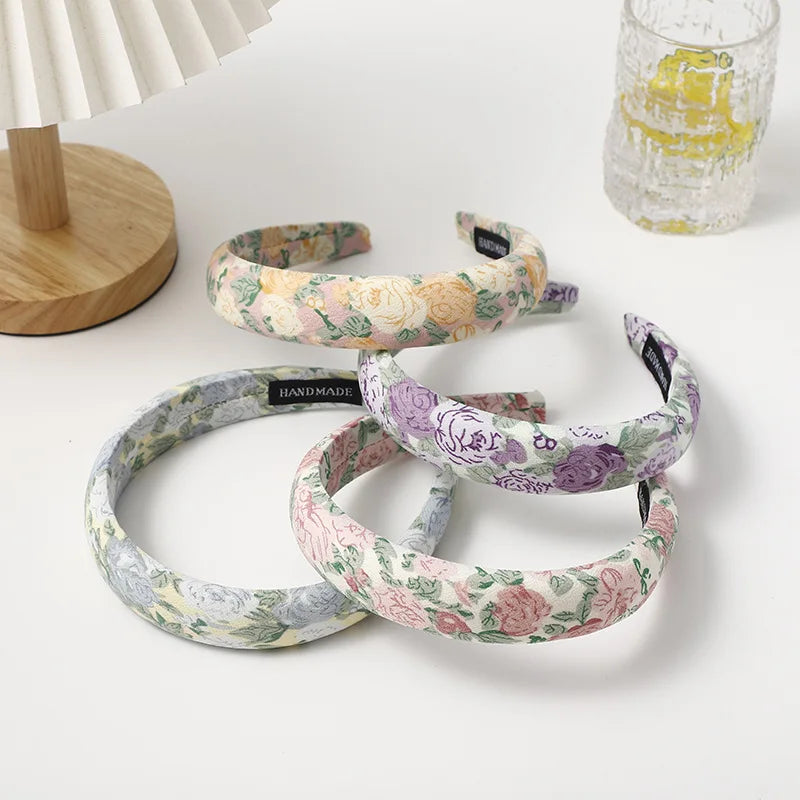 Wholesale Korean Spring Summer Hair Accessories Flower Floral Village Hairband for Women Ladies Fabric Headband