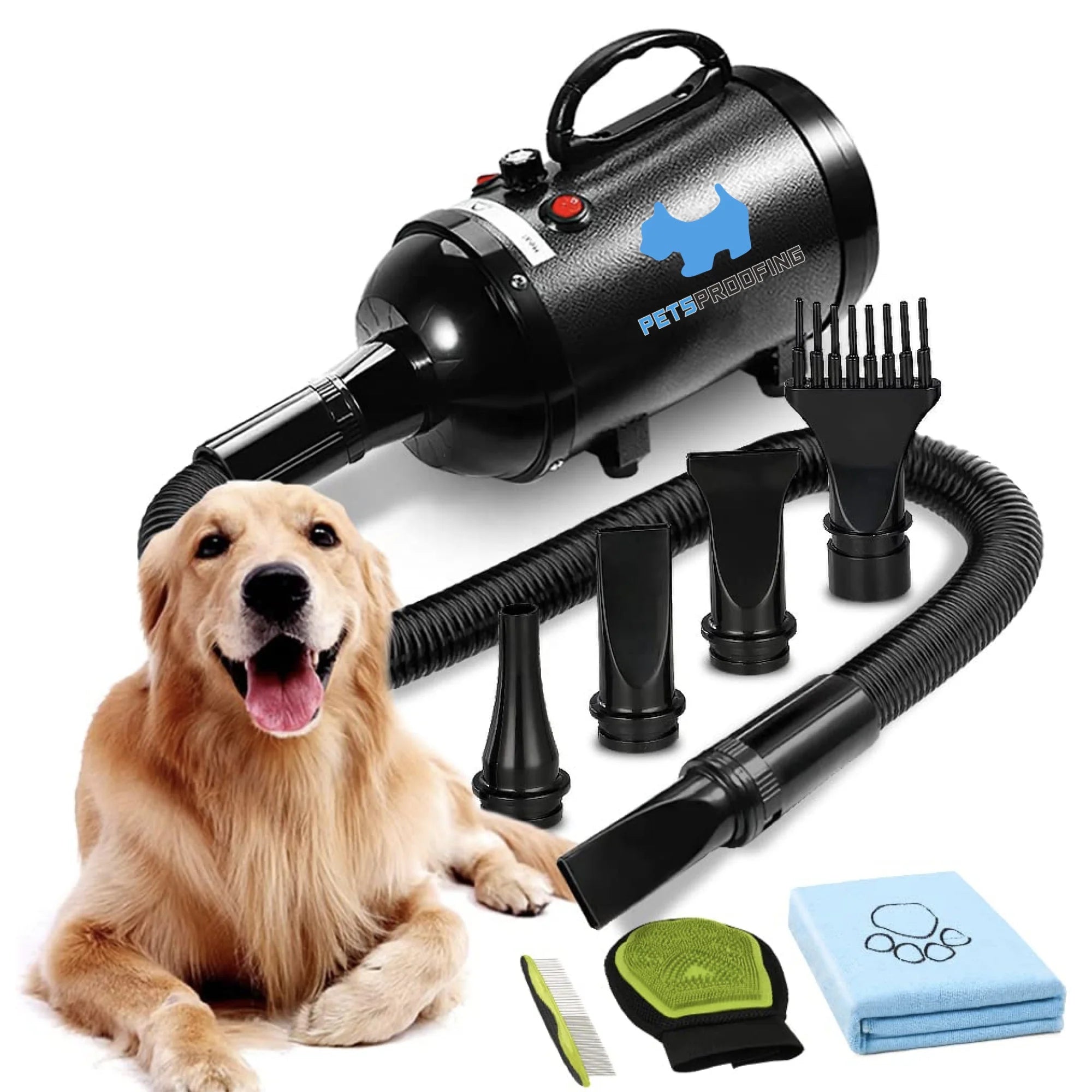 2600W 1400W Stepless Adjustable Speed Dog Pet Hair Force Grooming Dryer Suitable for Small Medium and Large Dog Dryers