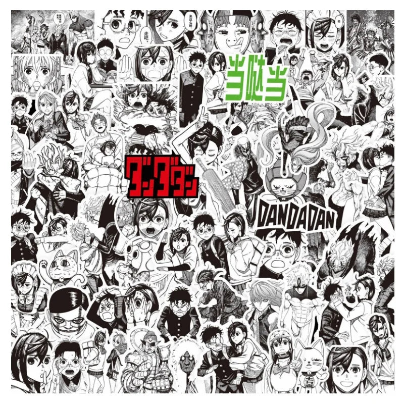 Newly 80PCS Black and White Dandadan Anime Dan Da Dan Sticker