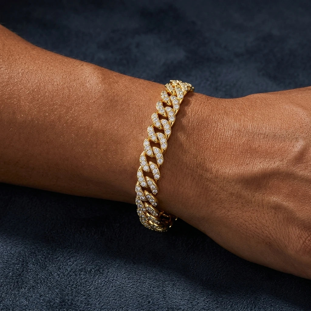 925 Silver Moissanite Faith Inspired Light Bracelet Silver Plated Gold Popular Diamond Bangles for Men and Women MegaBDM