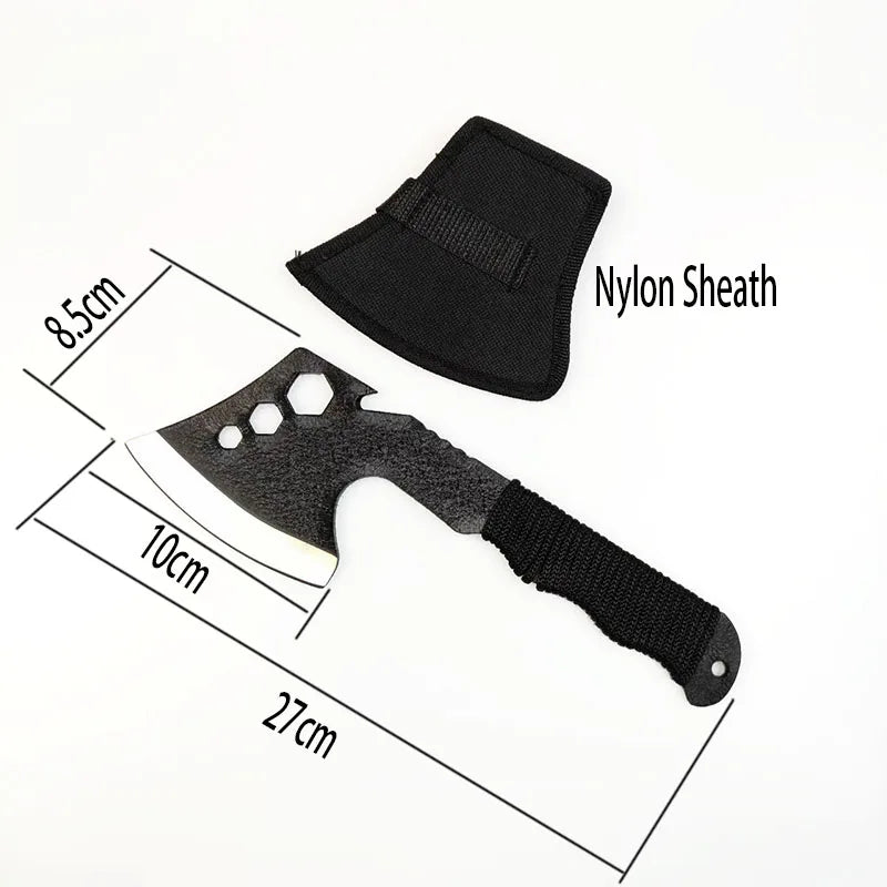 Portable Outdoor Camping and Hiking Survival Hatchet Industrial Grade Multifunction Tactical Hunting Axe with Rope