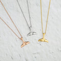 Hot Sale 316L Stainless Steel Mermaid Tail Pendant Necklace Gold Plated Whale Tail as Best Beach Girl Gift Trendy Link Chain