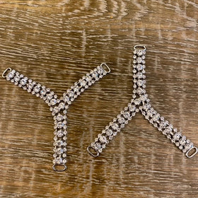 Unique Y Shape Crystal Connector Thong Bikini Accessories Rust-Proof Brass Diamond Buckles