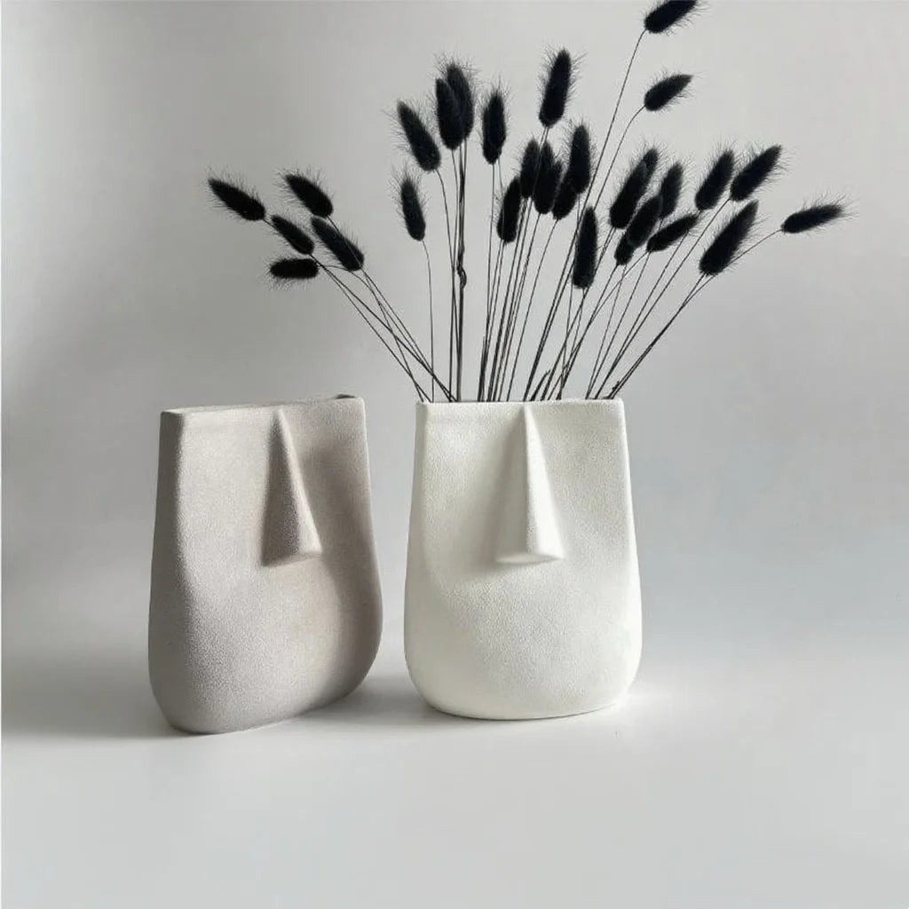 Nordic Style Soft Ceramic Vase High-End Flower Arrangement and TV Cabinet Decoration for Living Room and Wine Niche