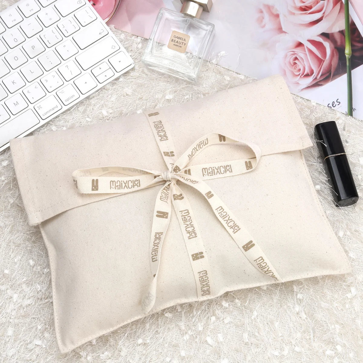 Eco-Friendly Cotton Linen Envelope Cloth Packaging Dust Bag for Handbag Envelope Cotton Gift Jewelry Packaging Pouch With Tie