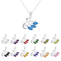 Hot Selling 925 Sterling Silver 12 Month Birthstone 5A Zircon Cute Animal Swan Pendant Jewelry for Women.
