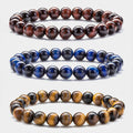 Vintage Jade Agate Beaded Bracelet Natural Healing Energy Polished 8mm Elastic Bangle Jewelry Men & Women's Engagement