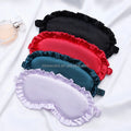 Custom Logo Comfortable Sleeping Eye Mask Soft Satin Eye Mask With Ruffles