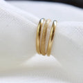 Unique can be detached into 3 rings delicate gold stainless steel rings for couple