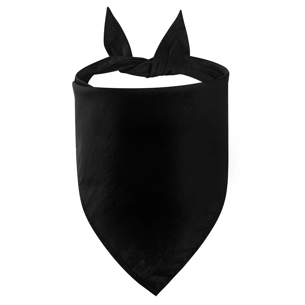 Wholesale Custom Eco-friendly Polyester Cotton Pet Bibs Solid Color Print Dog Bandanas and Triangle Scarf for Summer