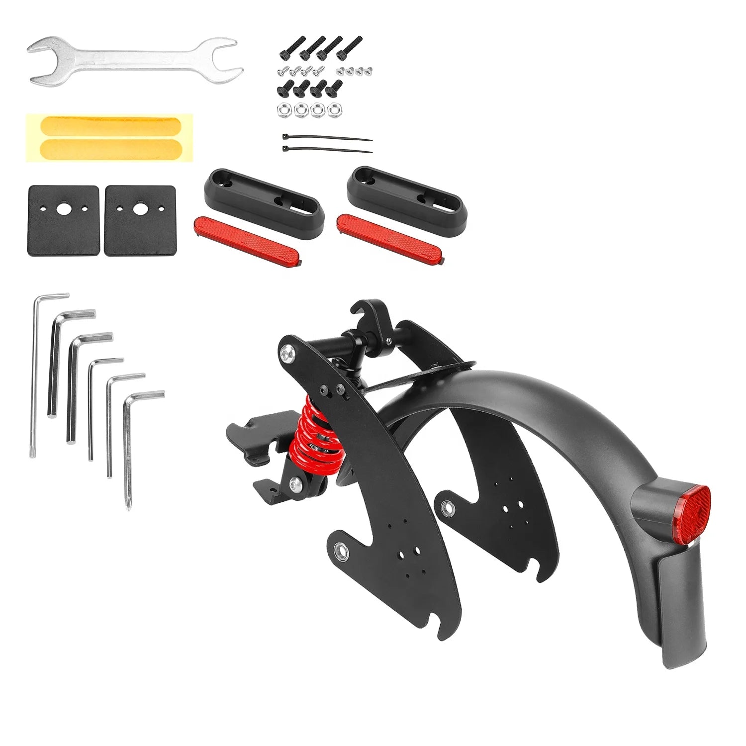 V2 Rear Shock Absorber Kit Updated Version Rear Suspension with Fender and Taillight for Ninebot G30 Max Series Electric Scooter