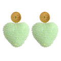 JINYOU 789 Stainless Steel Colorful Candy Crystal Heart Drop Earrings Women Sweet Cute Summer Handmade France Boho Jewelry MegaBDM