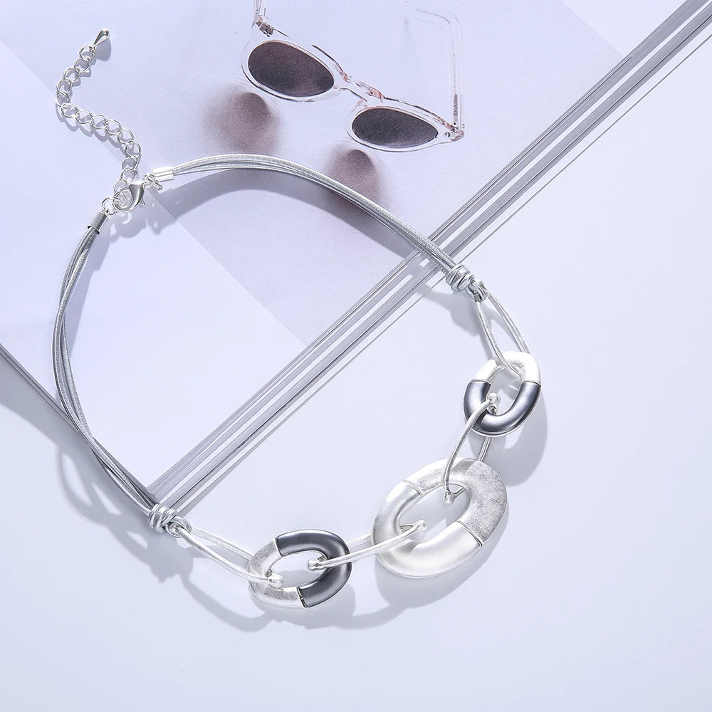 TongLing Spain Vintage Short Choker Necklace Female Oval Charm Necklace for Daily Accessories